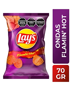 Papas Fritas Lays Ondas Sabor A Flamin' Hot 70 G