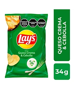 Papas Fritas Sabor A Queso Y Cebolla Lays 34 G
