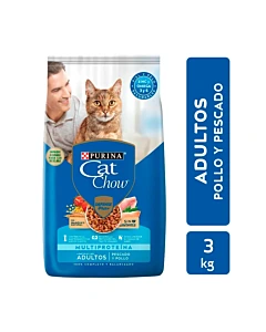 Alimento Cat Chow Para Gato Adulto Pescado Y Pollo 3 Kg