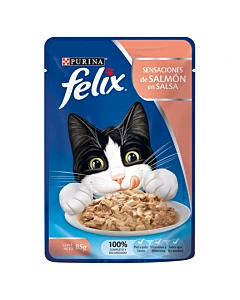 Alimento Humedo Gatos Felix Salmon 100 Gr