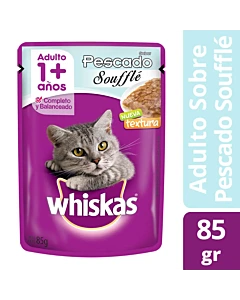 Alimento Humedo Pouch Pescado Souffle Whiskas 85gr