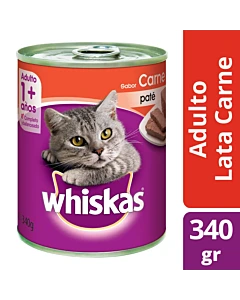 Alimento Adulto Carne Lata Whiskas 340 Gr