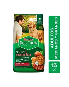 Alimento Dog Chow Para Perros Adultos, Medianos Y Grandes Sabor Carne Y Pollo 15 Kg