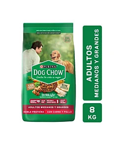Alimento Dog Chow Para Perros Adultos, Medianos Y Grandes Sabor Carne Y Pollo 8 Kg