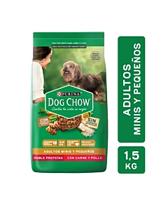 Alimento Dog Chow Para Perros Adultos, Minis Y Pequeños Sabor Carne Y Pollo 1.5 Kg