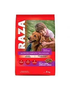Alimento Para Perros Adultos Raza Sabor Pollo, Carne, Cereales Y Arroz 8kg