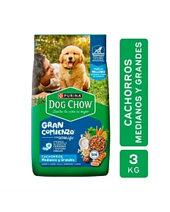 Alimento Para Perros Cachorros Dog Chow Sabor A Carne, Pollo, Verduras Y Leche 3 Kg