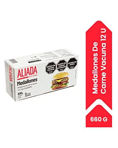 Medallones Aliada De Carne Vacuna Con Soja 660 G 12 U