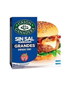 Hamburguesa Unión Ganadera Grande Sin Sal 2 U 240 G