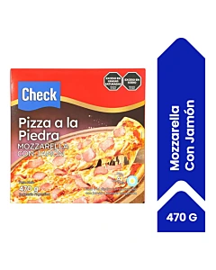 Pizza A La Piedra Check Con Mozzarella Y Jamón Y Tomate 470 G