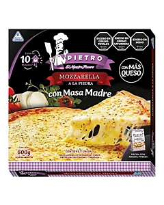 Pizza A La Piedra Pietro Con Mozzarela Con Masa Madre 600 G 1 U