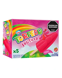 Helado Frigor Torpedo Sabor Frutilla 315g 5u