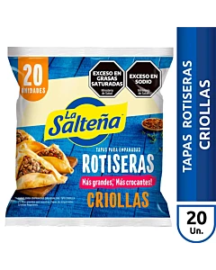 Tapas Empanadas La Salteña Rotiseras Criollas 20u 767g