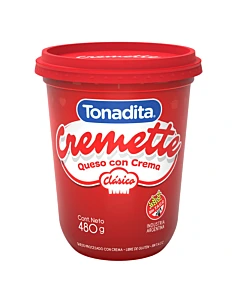 Queso Crema Tonadita Cremette Clásico 480 G