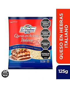 Queso En Hebras La Paulina Italiano Cuatro Quesos 125 G