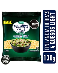 Queso En Hebras Finlandia Chef Cuatro Quesos Light 130 G