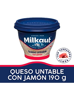 Queso Untable Milkaut Con Jamón 190 G