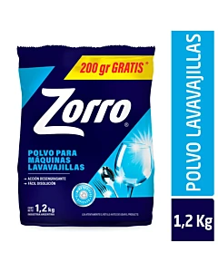 Polvo Para Lavavajillas Zorro 1.2 Kg
