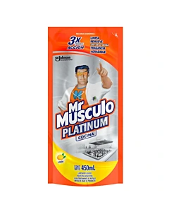 Limpiador Mr. Músculo Platinum Cocina Grasa Difícil Limón  450 Ml