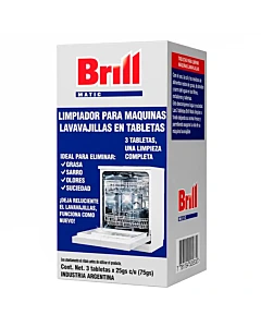 Tableta Limpiadora Brill Matic Para Máquina Lavavajillas 3 U 75 G