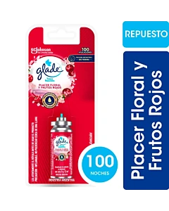 Aromatizante De Ambientes Glade Toque Placer Floral Y Frutos Rojos Repuesto 9 Gr