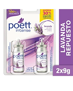 Aromatizante De Ambiente Poett Intense Lavanda Repuesto X 2 Un | 9 Gr