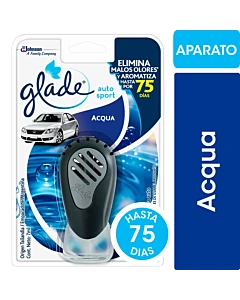 Aromatizante Glade Acqua Autosport Aparato + Repuesto 7 Ml