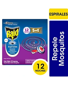 Insecticida Raid Repele Mosquitos Country Fresh En Espiral 12un