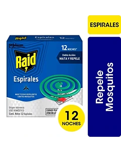 Repelente Para Mosquitos Raid Espiral 12u