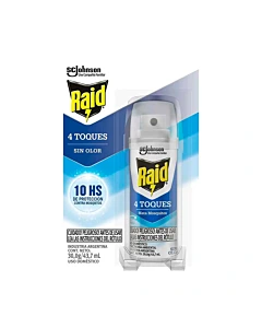 Insecticida Raid 4 Toques Mata Mosquitos 10 Horas 43.7 Ml