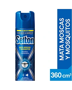 Mata Moscas Y Mosquitos Selton Base Acuosa Sin Olor A Químico 360 Cc.