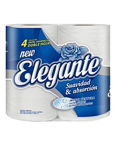 Papel Higiénico Elegante Doble Hoja 4x30mts