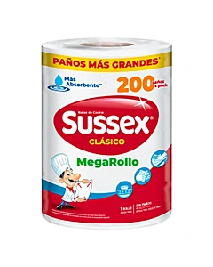 Rollo De Cocina Sussex Hoja Simple 200 Paños 1u