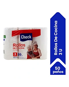 Rollos De Cocina Check 20,7 Cm X 20 Cm 50 Paños 3u