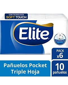 Pañuelos Pocket Elite Triple Hoja Pack 6u