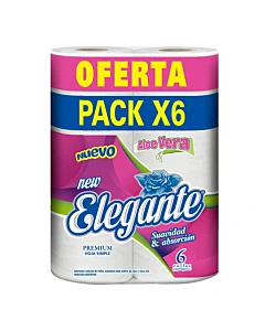 Papel Higiénico Elegante Aloe Vera 6x30mts