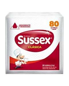 Servilletas Sussex De Mesa Una Hoja Blanca 30x30 80u
