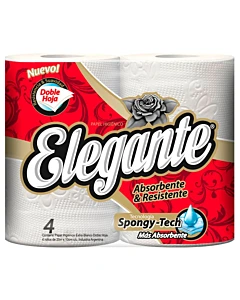 Papel Higiénico Elegante Doble Hoka 20 M 4 U