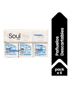 Pañuelos Soul Care Descartables 21 Cm X 21 Cm 6u