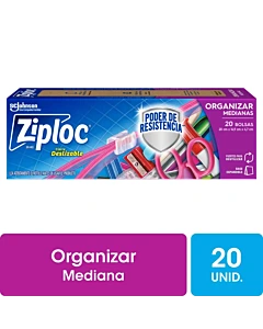 Bolsa Hermética Ziploc Organizar Mediana 20u