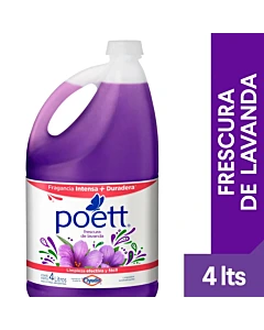 Limpiador Líquido Aromatizante Poett Frescura De Lavanda 4 Lts
