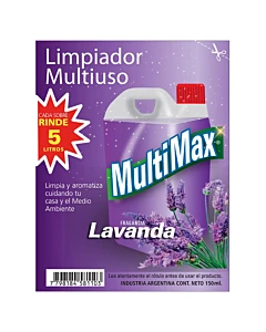 Limpiador Multiuso Multimax Para Diluir Lavanda Rinde 5 Litros X 150ml