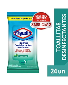 Toallitas Desinfectantes Ayudín Fresco (Flowpack) 24 Un