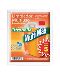 Limpiador Multiuso Multimax Para Diluir Citronella Rinde 5 Litros X 150ml
