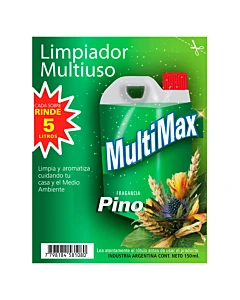 Limpiador Multiuso Multimax Para Diluir Pino Rinde 5 Litros X 150ml