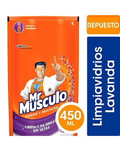 Limpiador Multiuso Mr. Músculo Vidrios Limpieza Eficaz Sin Manchas 450 Ml