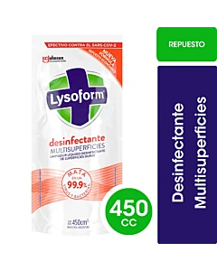 Limpiador Desinfectante Lysoform Multisuperficies Para Hogar 450 Ml
