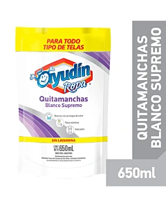 Quitamanchas Ropa Blanca Ayudín Blanco Supremo Repuesto 650 Ml