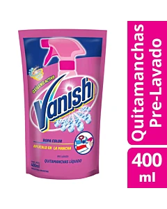 Quitamanchas Líquido Vanish  Pre-Lavado Poder O2 400 Ml