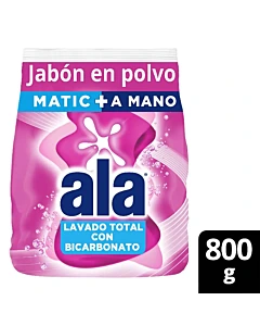 Jabón En Polvo Ala Con Bicarbonato 800 G